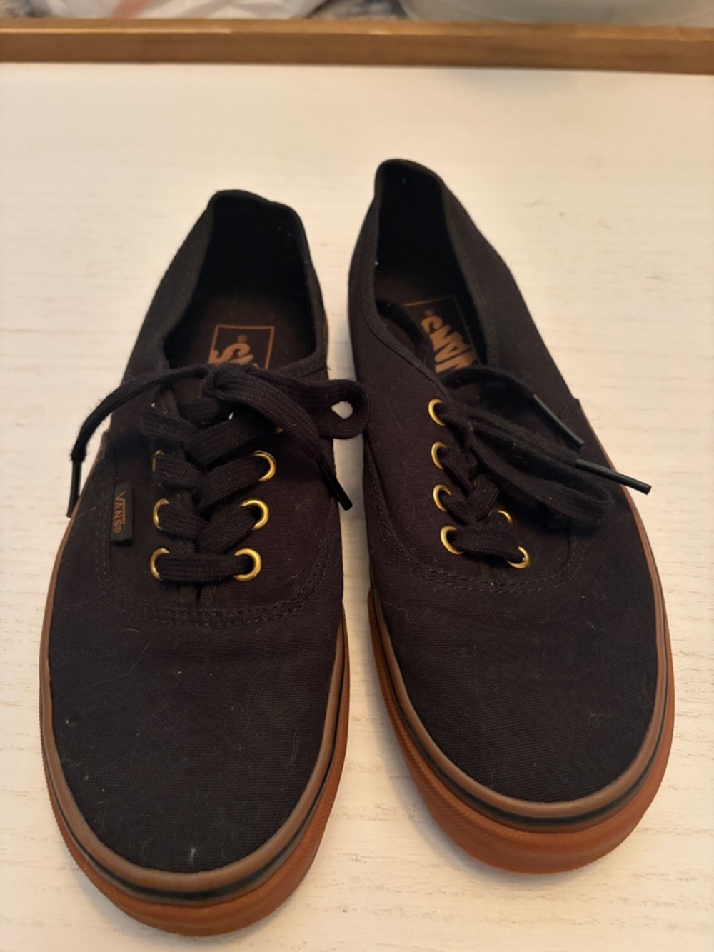 Vans Black Canvas Sneakers with Gum Sole